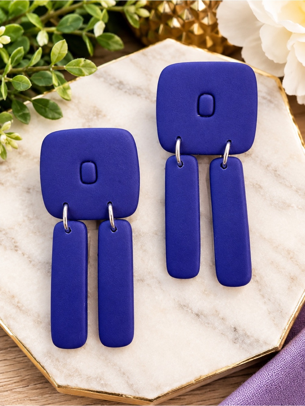 Bold Royal Blue Dangle Earrings - Women Accessories